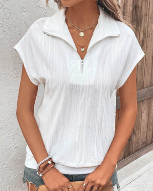 Simple lapel solid color blouse