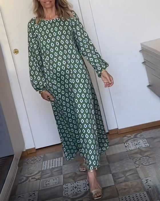 Geometric print casual dress