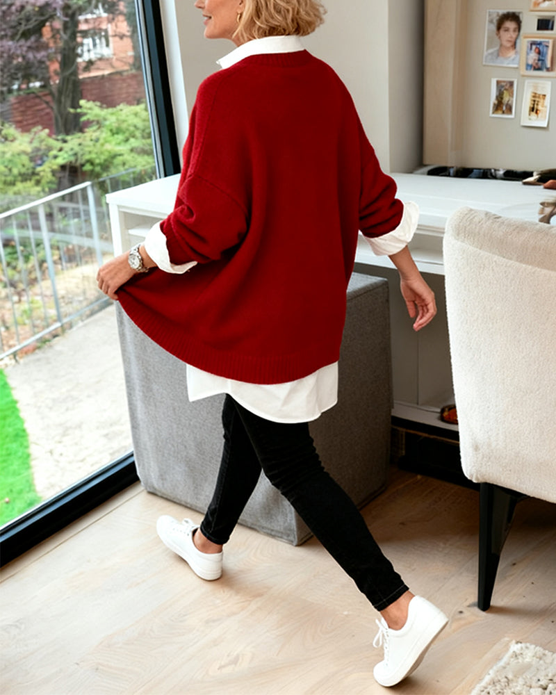 Fashionable Loose Long-Sleeved Jumper