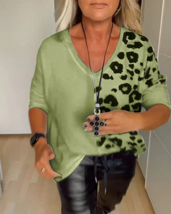 V Neck Color Block Top