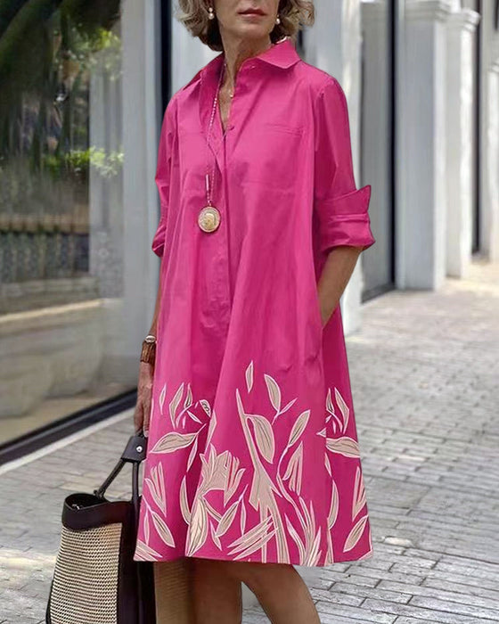 Printed shirt dress