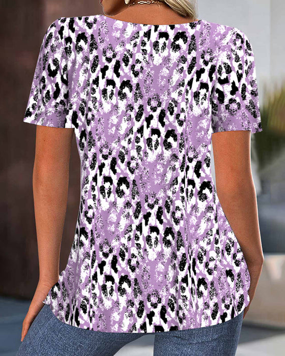 Round Neck Short Sleeve Printed T-Shirt