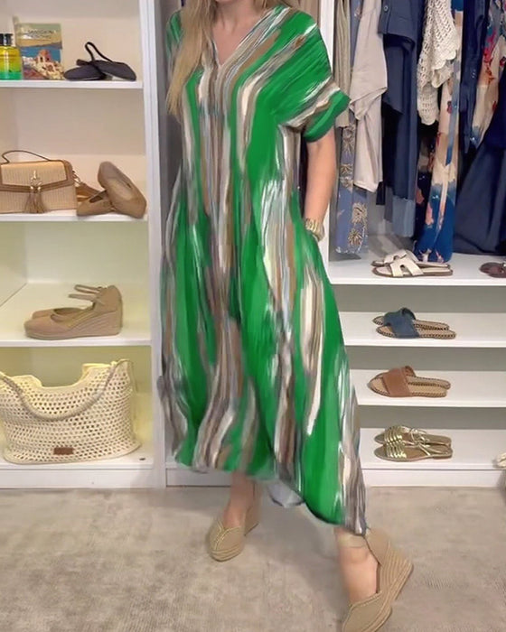 Casual Loose V-Neck Dress