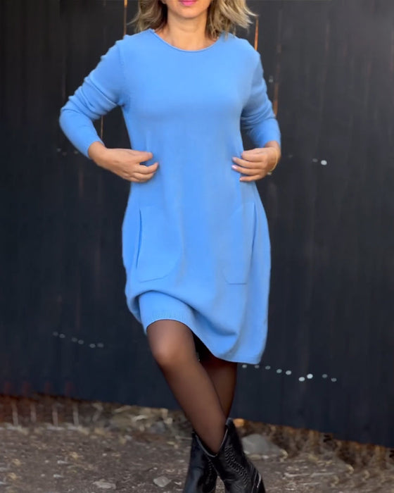Simple solid color dress