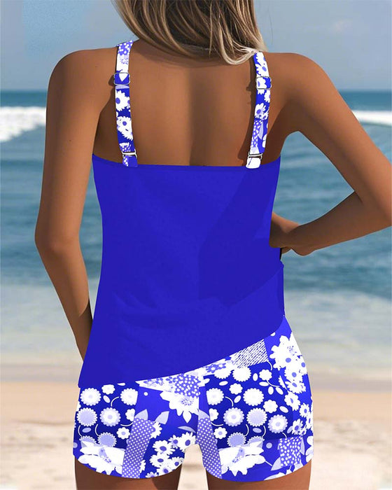 Tank Top Printed Boxer Swimsuit