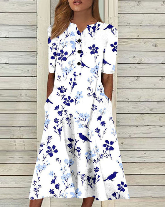 Floral print pocket dress