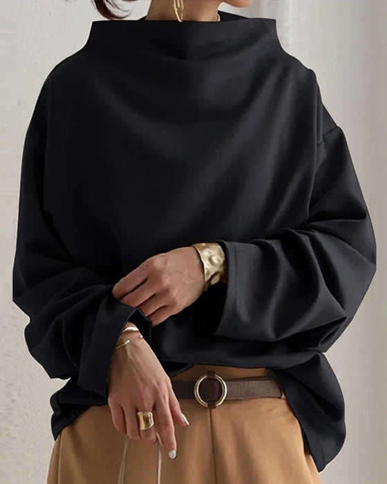 Loose casual long-sleeve blouse