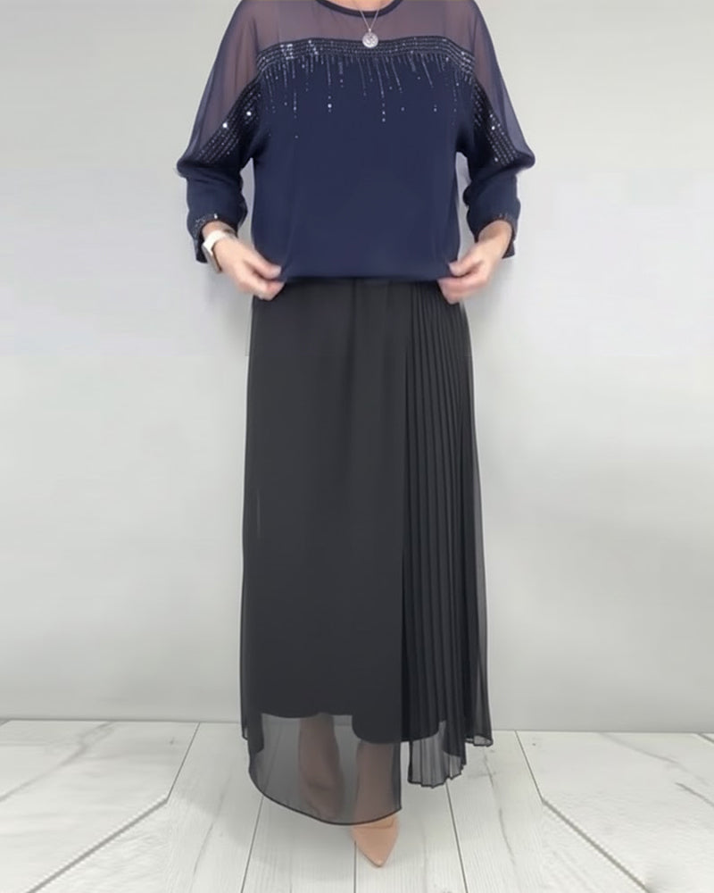 Mesh Splicing Loose Blouse