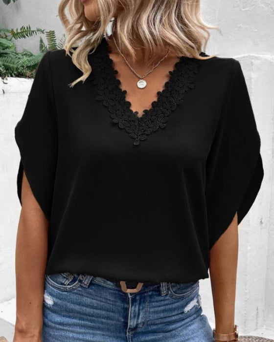 Elegant Lace V-Neck Top