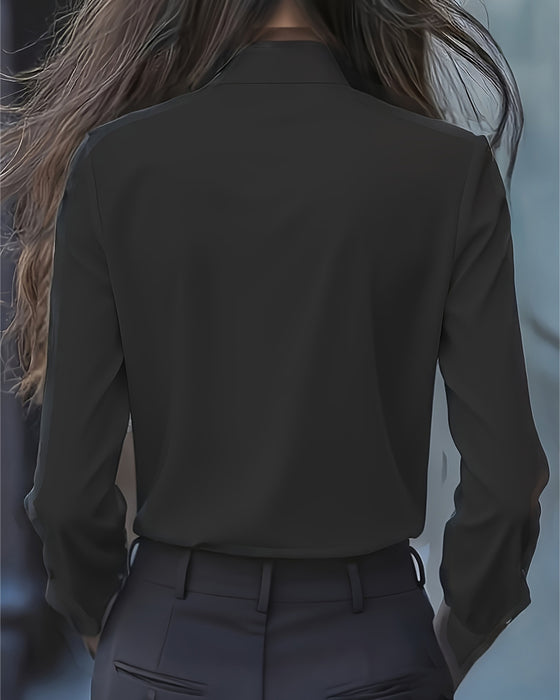 Bow Ruffle Long-Sleeved Shirt