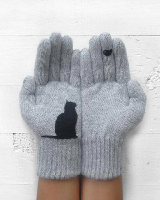 Cat style cotton gloves