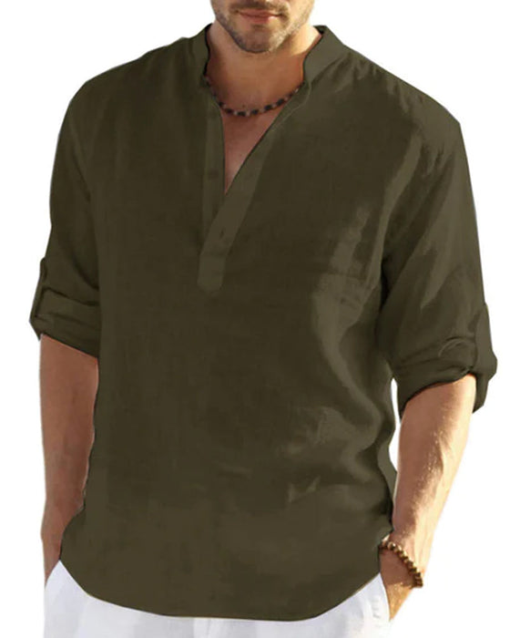 Men's shirt in cotton and linen