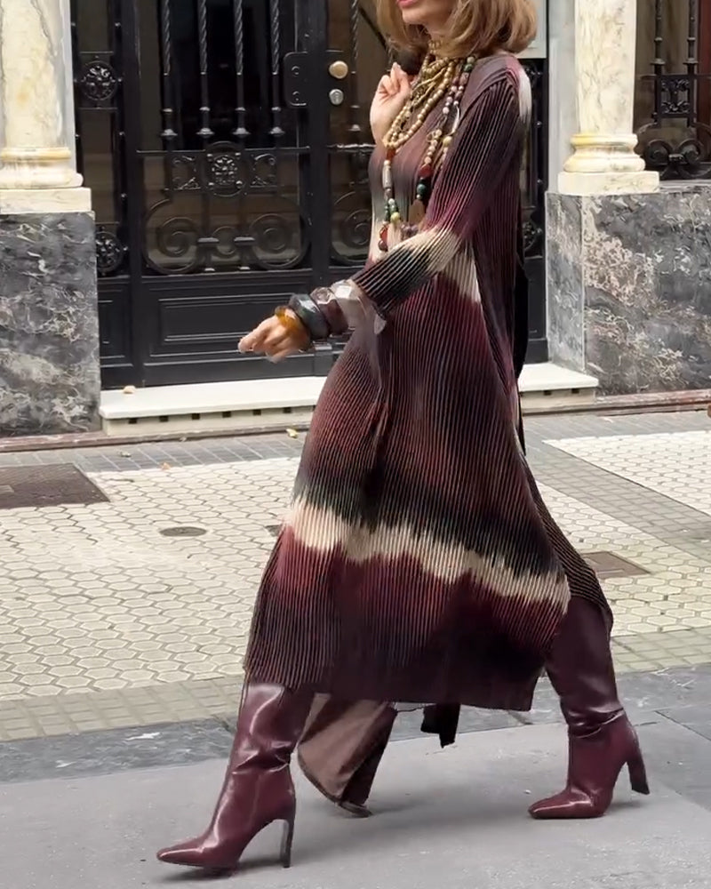 Fashionable Gradient Accordion Pleated Dress