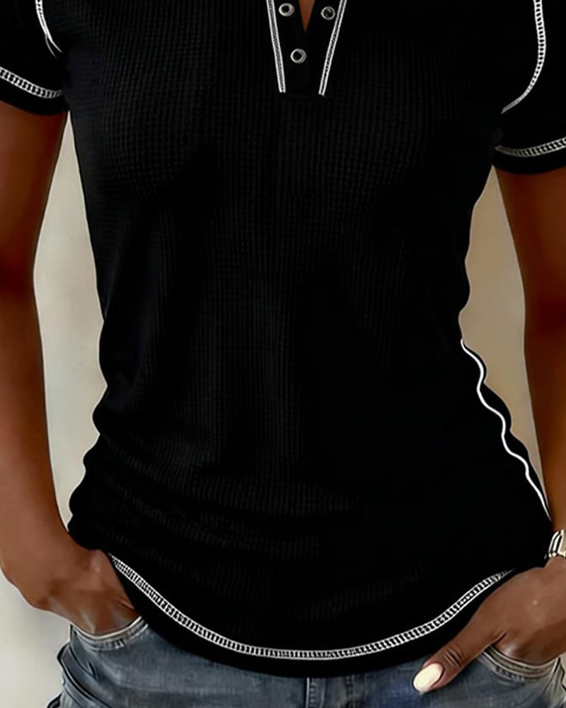Waffle Weave Henley T-Shirt