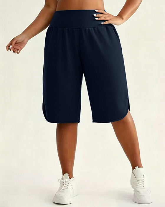 High-Waisted Wide-Leg Shorts