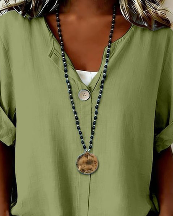 One-Button Loose Blouses