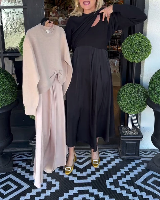 Solid Color Pleated Versatile Set