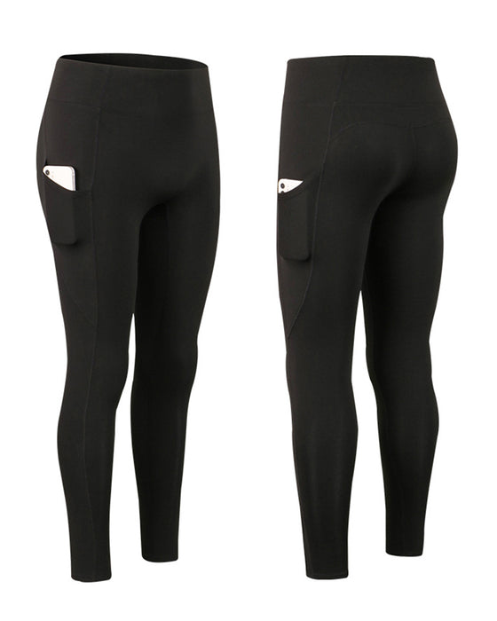 Solid color leggings with fleece pockets