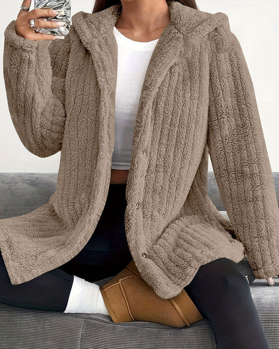 Solid Color Long Sleeve Coat