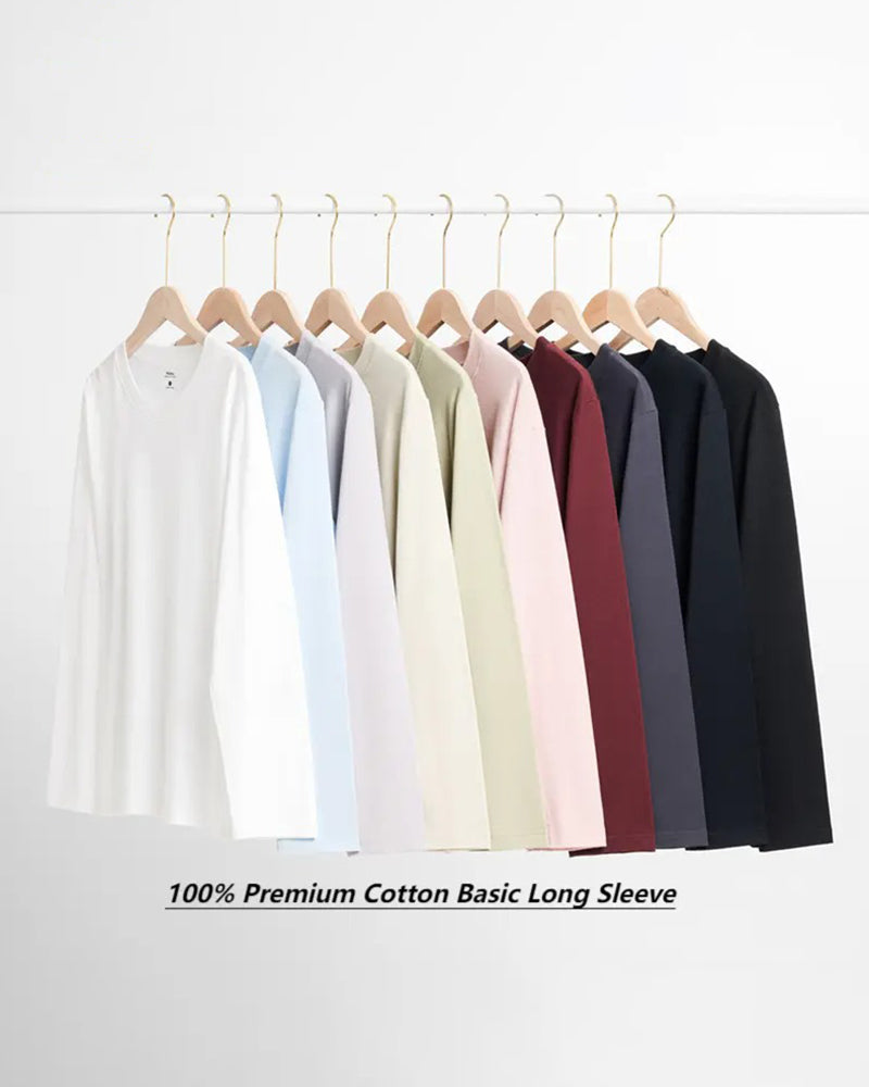 Men's Crew Neck Long-Sleeve Slit T-Shirt