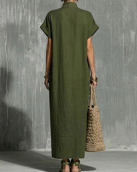 Short Sleeve Lace Up Dress