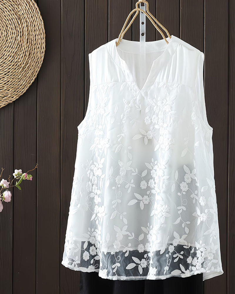 Sleeveless Small V-Neck Tank Top