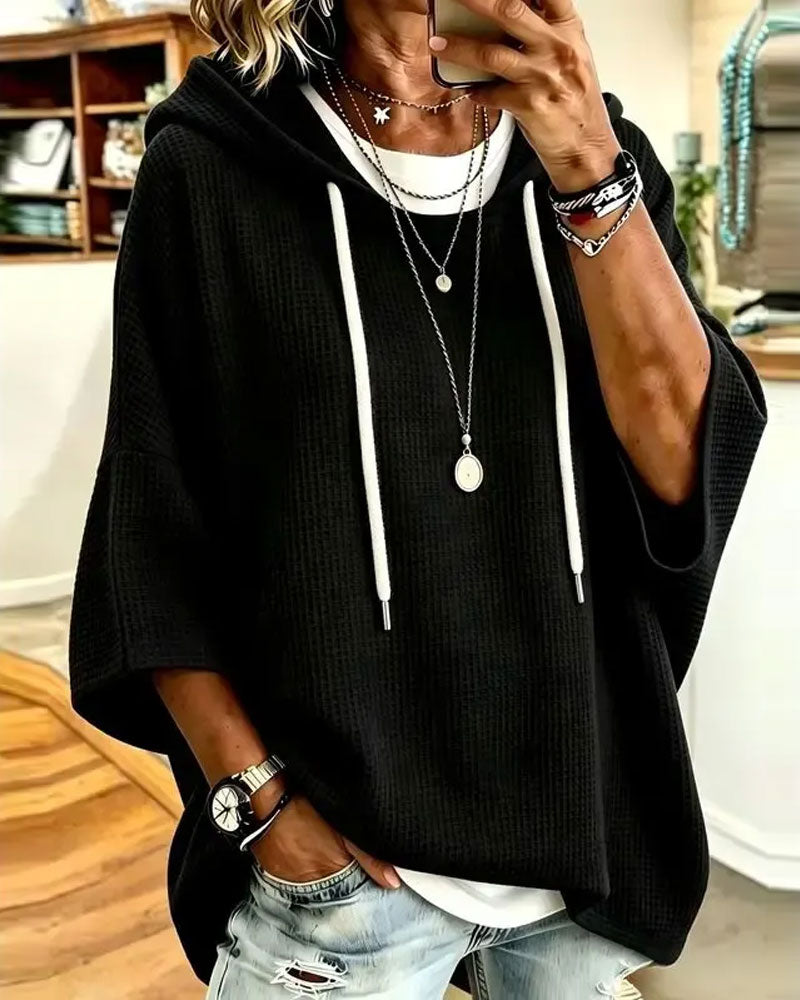 Hooded Drawstring Relaxed Hoodie