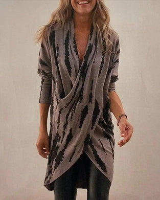 Ink dyed printed cross top