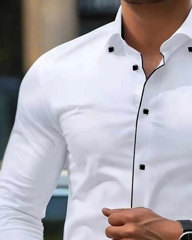 Business Slim-Fit Long-Sleeved Shirt
