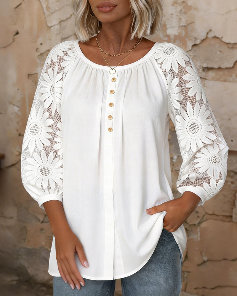 Fashion Round Neck Raglan Sleeve T-Shirt