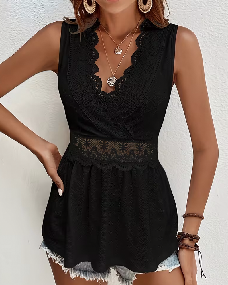 Sexy V-Neck Fashion Hollow Tank Top