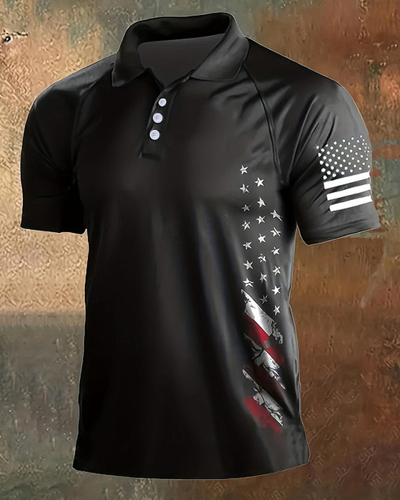 Men's Lapel Short Sleeve T-Shirt