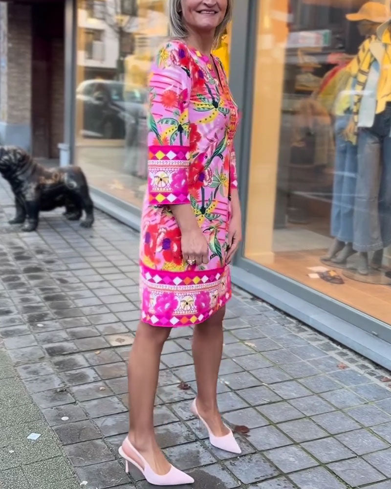 Floral Print Straight Dress