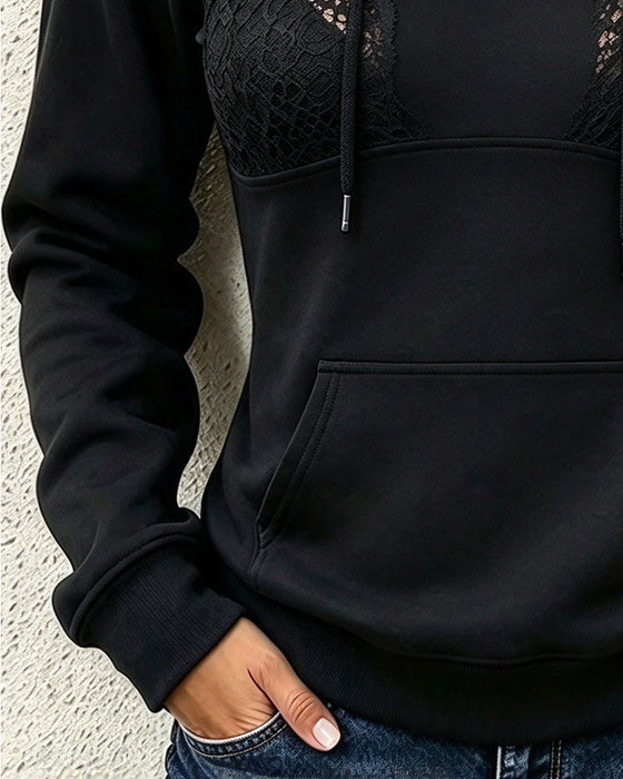 Half Zip Hooded Drawstring Sweatshirt