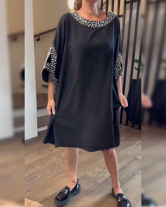 Fashionable Beaded Loose Dress