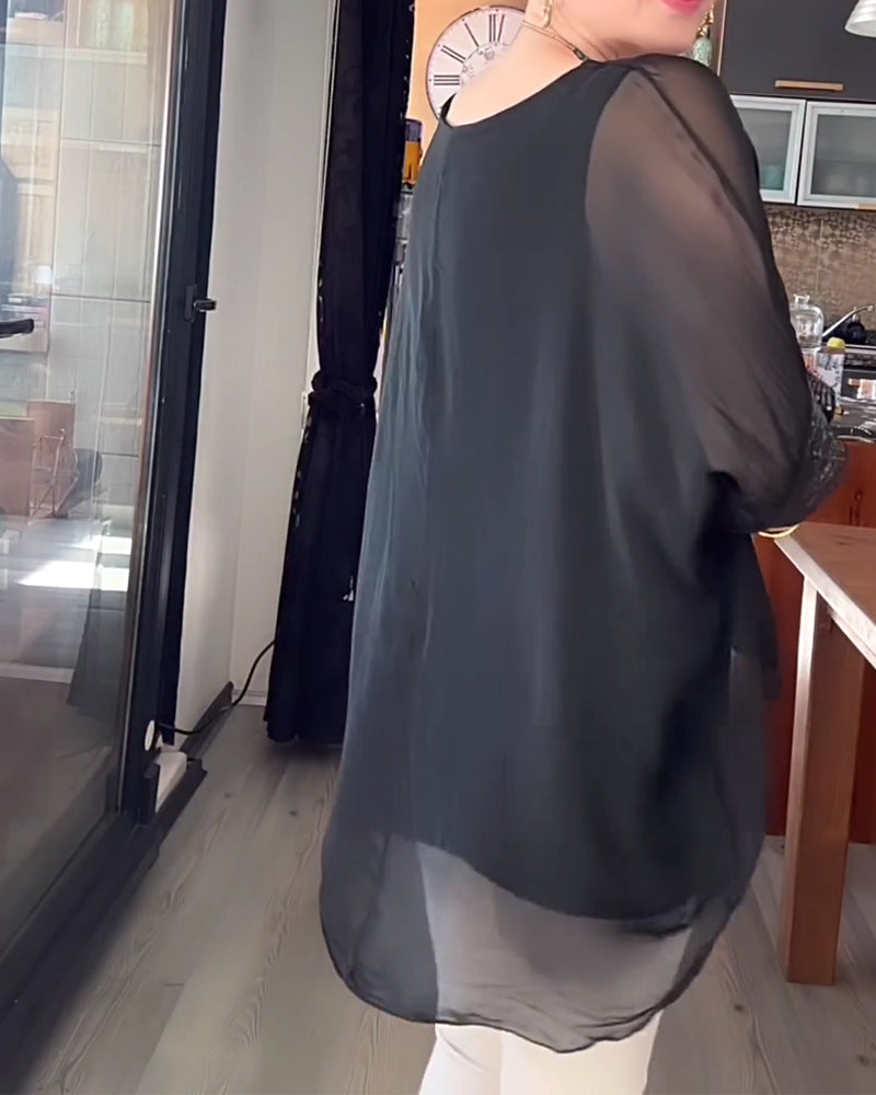 Sequin Two-Piece Loose Top