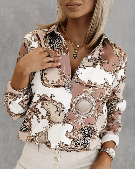 Old Money Style Button-Front Blouse