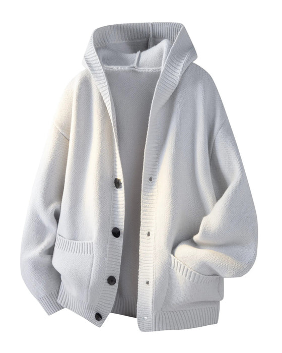 Hooded Button Pocket Men's Cardigan