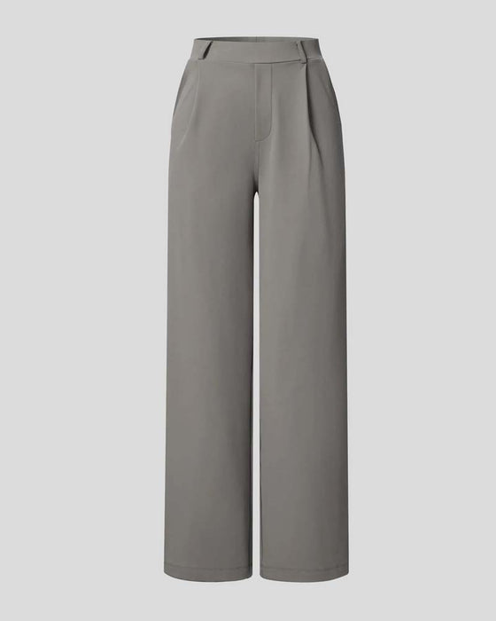 Solid Color Drape Suit Straight Pants