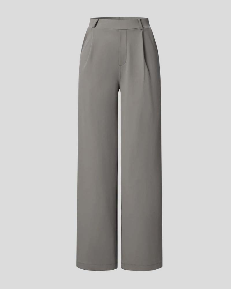 Solid Color Drape Suit Straight Pants