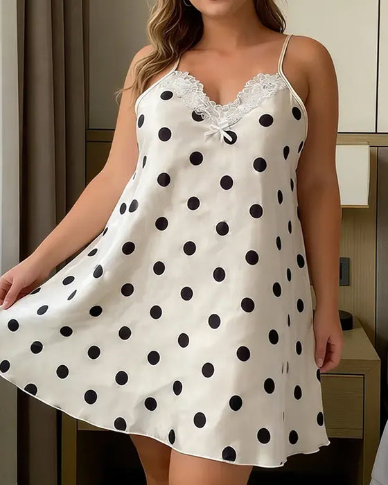 Spaghetti Straps Heart Lace Sleep Dress