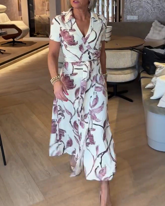 Floral Print V-Neck Dress