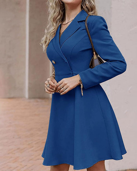 Button lapel elegant dress