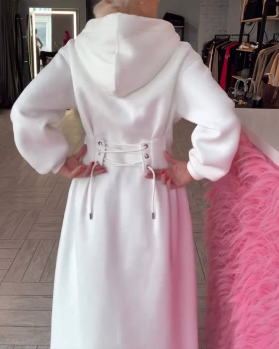 Fashionable Hooded Waist Dress