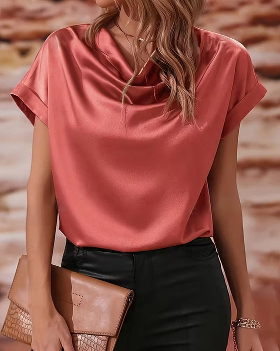 Cowl Neck Flowy Blouse