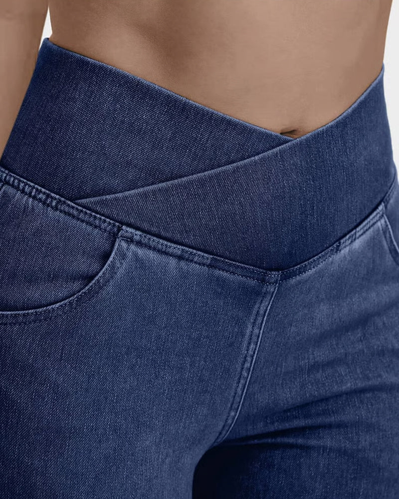 High Stretch Fashion Pocket Flare Pants