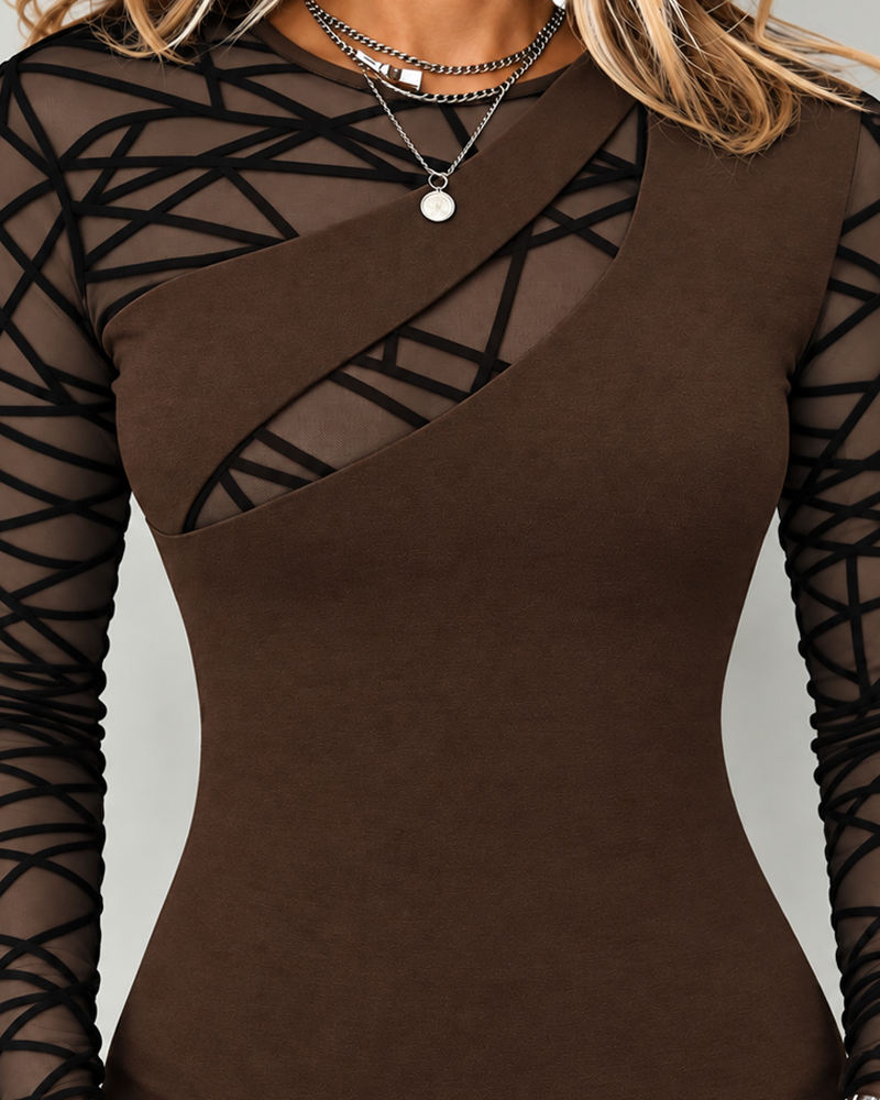 Crew Neck Cross Solid Top