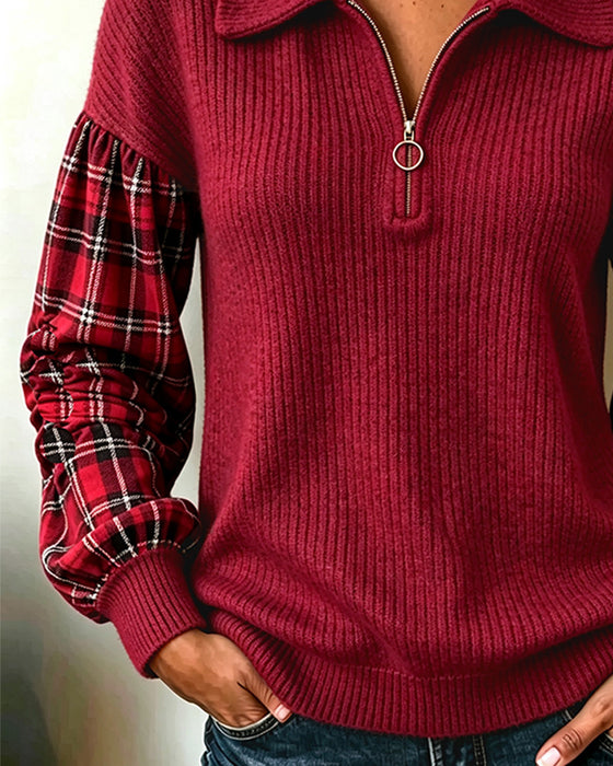 Long Sleeve Lapel Pullover