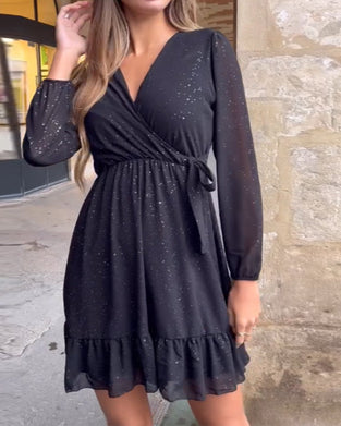 V-Neck Sparkly Fashion Dress