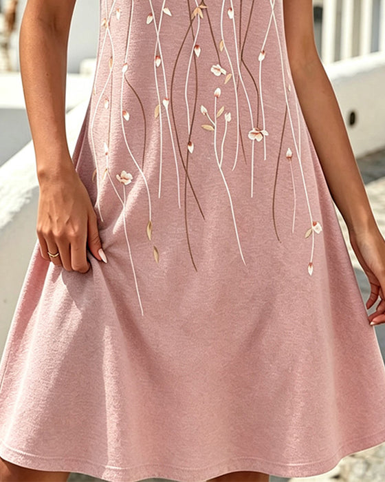Small V-Neck Sleeveless A-Line Dress